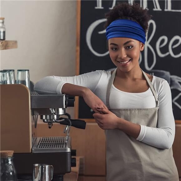 Wide Headbands for Women No Slip African Boho Headbands Solid Bandana Headbands - Picture 4 of 7